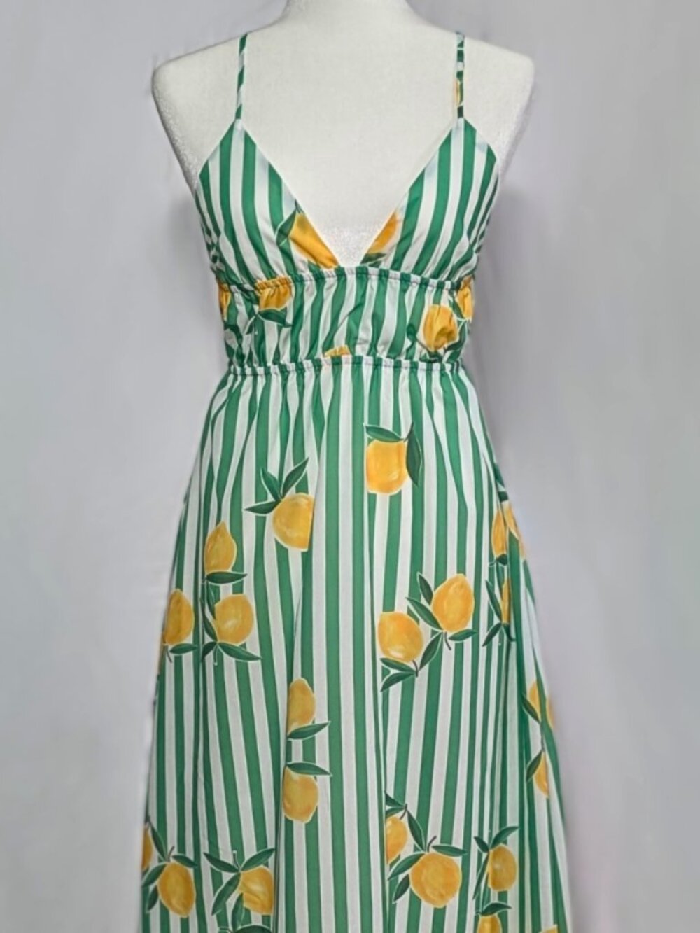 Striped Lemon Maxi Dress